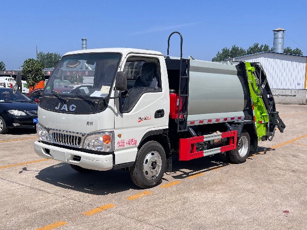 江淮康鈴【可上藍牌】4立方壓縮垃圾車｜掛桶垃圾車｜小區(qū)生活垃圾收集車