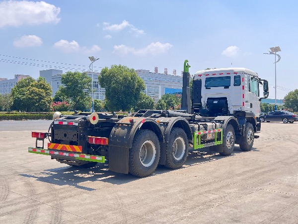 重汽汕德卡8x4鉤臂車｜SGZ5310ZXXZZ6型車廂可卸式垃圾車｜移動式壓縮垃圾站轉(zhuǎn)運車｜垃圾轉(zhuǎn)運車